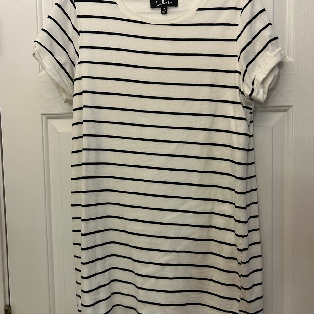 Lulu's Classic Black and White Striped Dress